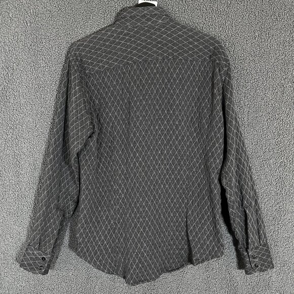 Naked & Famous Quilted Cotton Button Down Long Sleeve Shirt - Men's Size L Gray - Picture 4 of 9